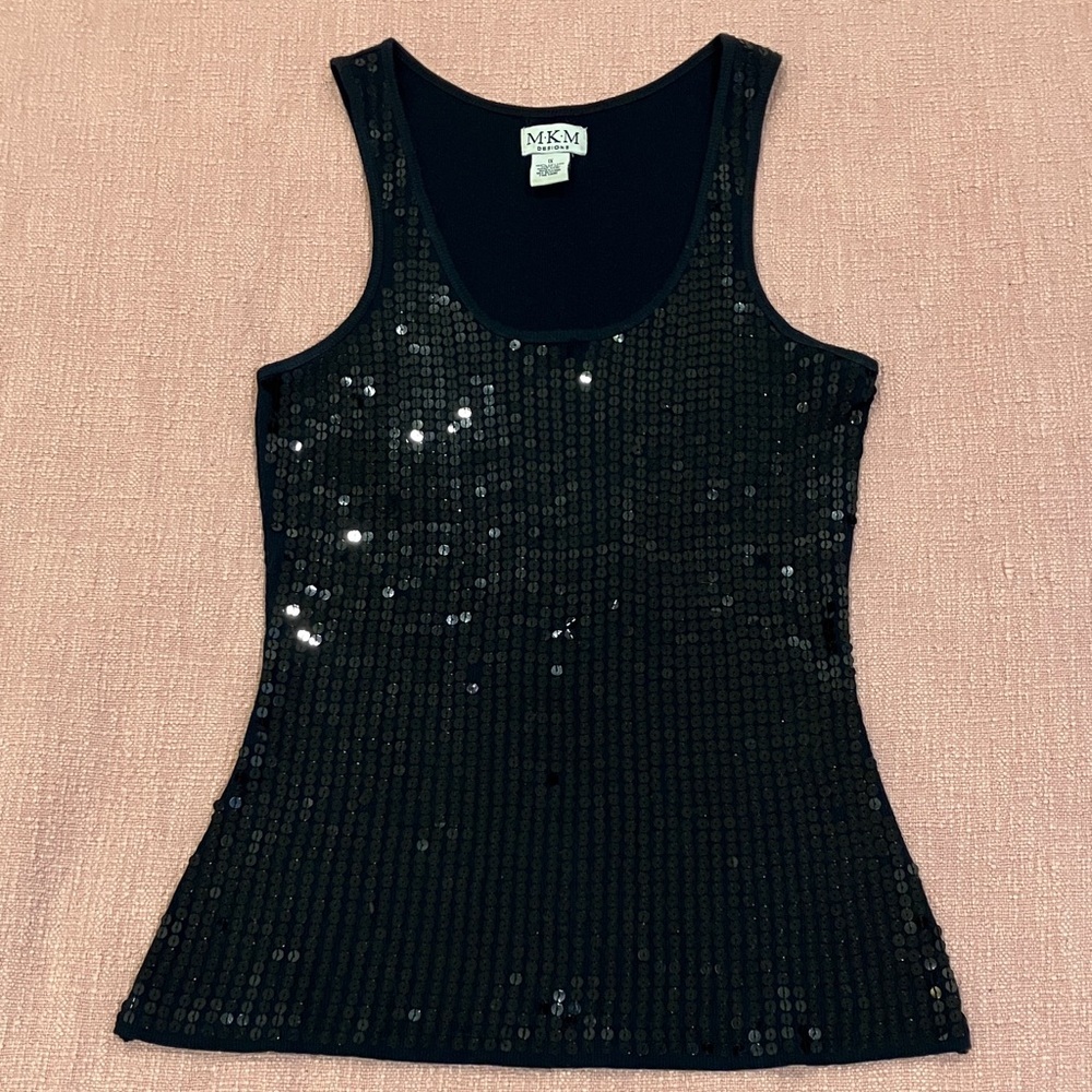 MKM Designs Black Sequin Tank Top
